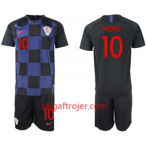 Kroatien Fodboldtrøjer MODRIC 10 Børn Udebanesæt VM 2018 Kroatien Fodboldtrøjer MODRIC 10 Børn Udebanesæt VM 2018